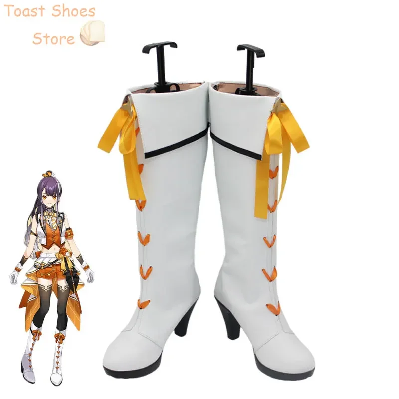 Umise Yotsuha Обувь для косплея Vtuber Реквизит из искусственной кожи Сапоги на Хэллоуин
