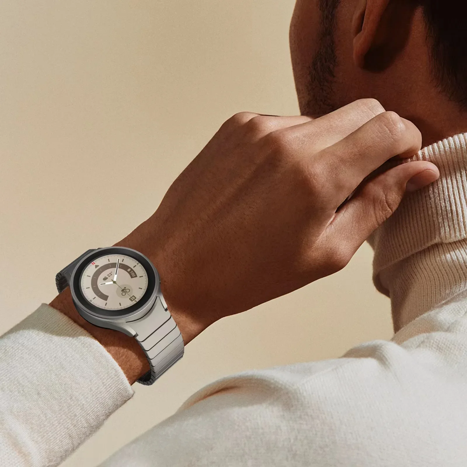 Металлический ремешок без зазоров для Samsung Galaxy Watch 4, 5, 6, 7, 40 мм, 44 мм, ремешок из нержавеющей стали для часов 4-6 Classic, 47464342 мм, браслет (art.: 3920db5782ba3) - 3920db5782ba3