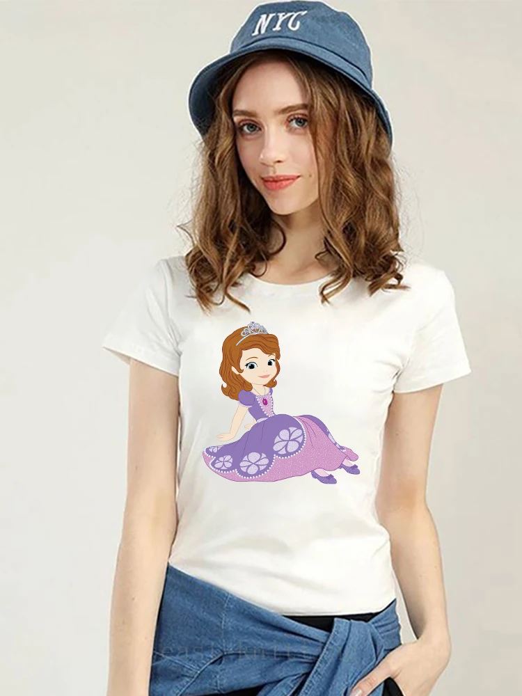 

Sofia Princess Funny T Shirts Women Disney Park Casual Summer Clothes 2022 New Spain Ropa Mujer Short Sleeve 90S Aesthetic Cute