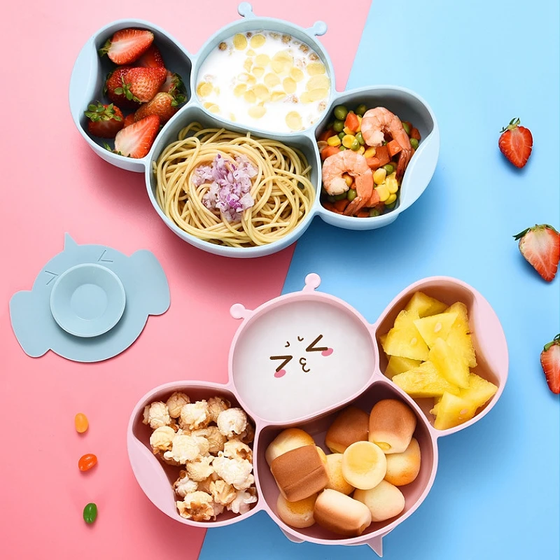 

Детская посуда в комплекте, Детская присоска, обеденная тарелка с ложкой, вилкой, в форме пчелы, Детская самодельная тарелка