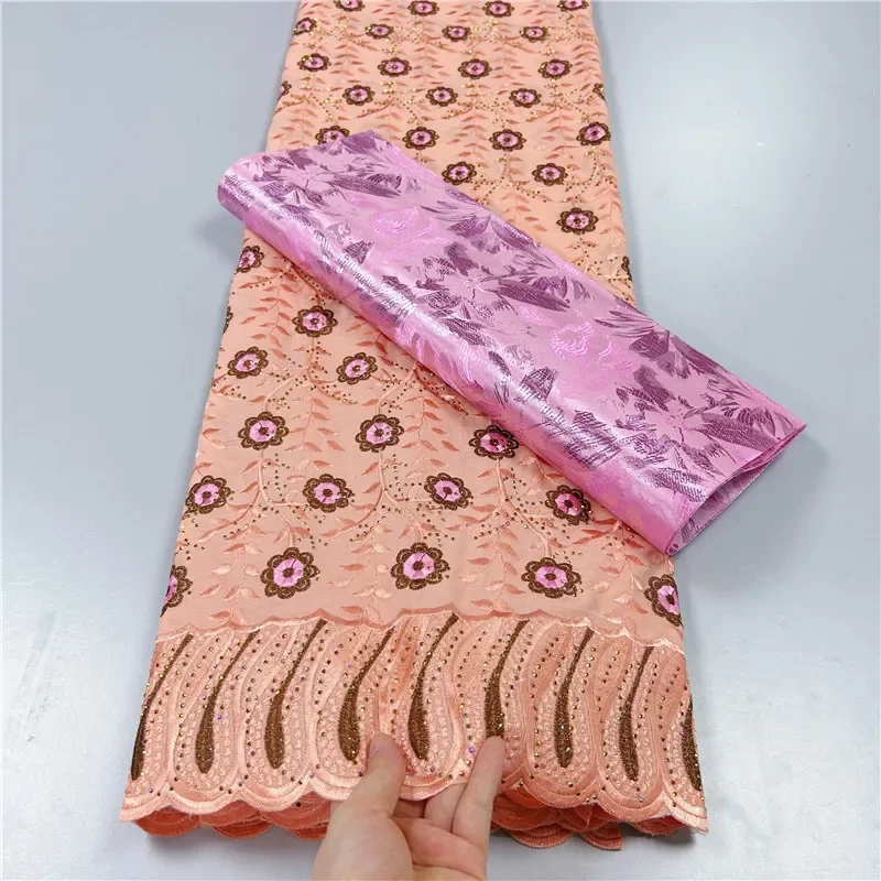 5 ярдов тяжелая вышивка бисером африканская 100% хлопчатобумажная ткань с