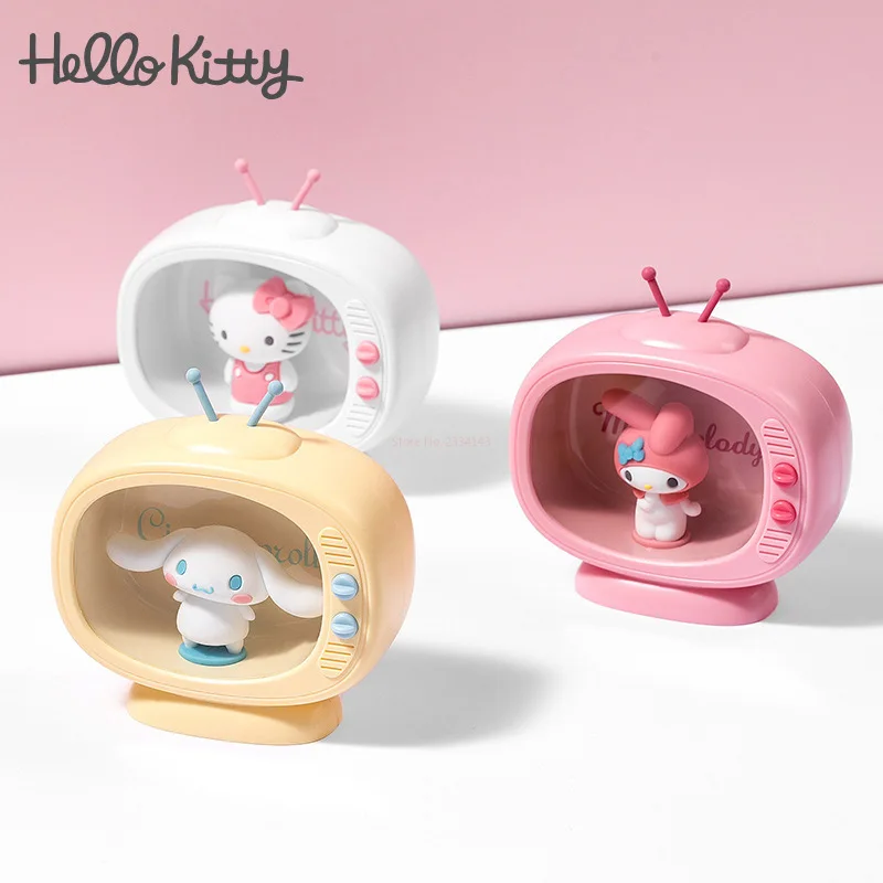 

Sanrioed Kawaii My Melody Cinnamoroll Hello Kitty Мини ТВ стиль светодиодная Ночная подсветка мультфильм спальня настольные лампы
