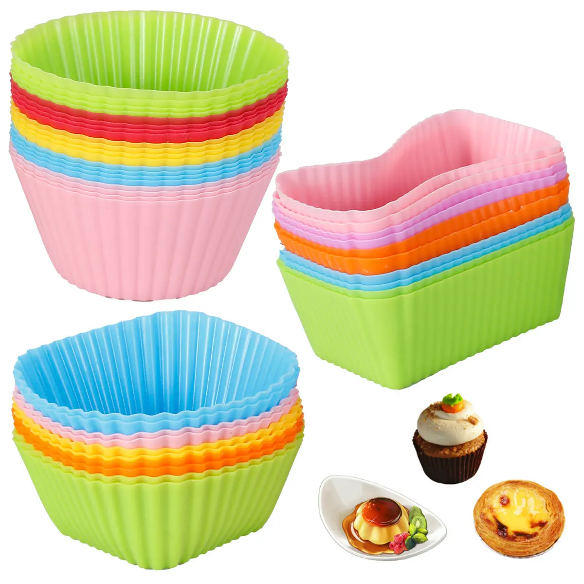 

40 шт., силиконовые формы для выпечки кексов, 3 формы