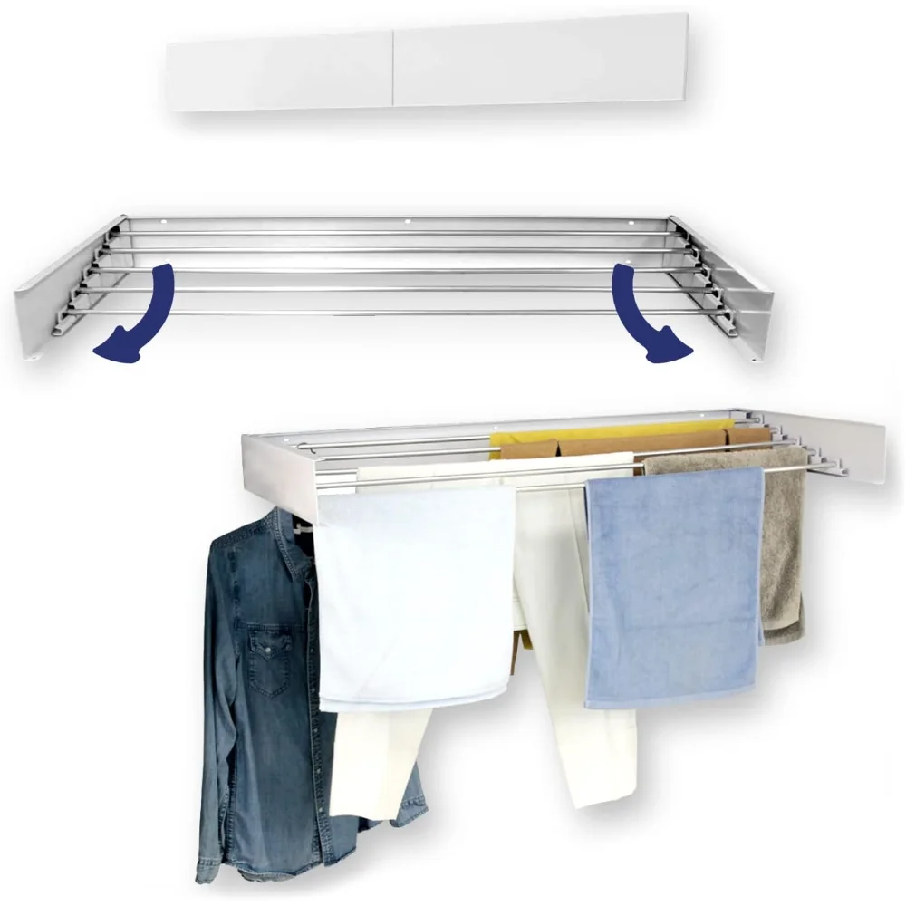 

Настенная Выдвижная сушилка для одежды. Складная вешалка для одежды. Складная вешалка для помещений и улицы.