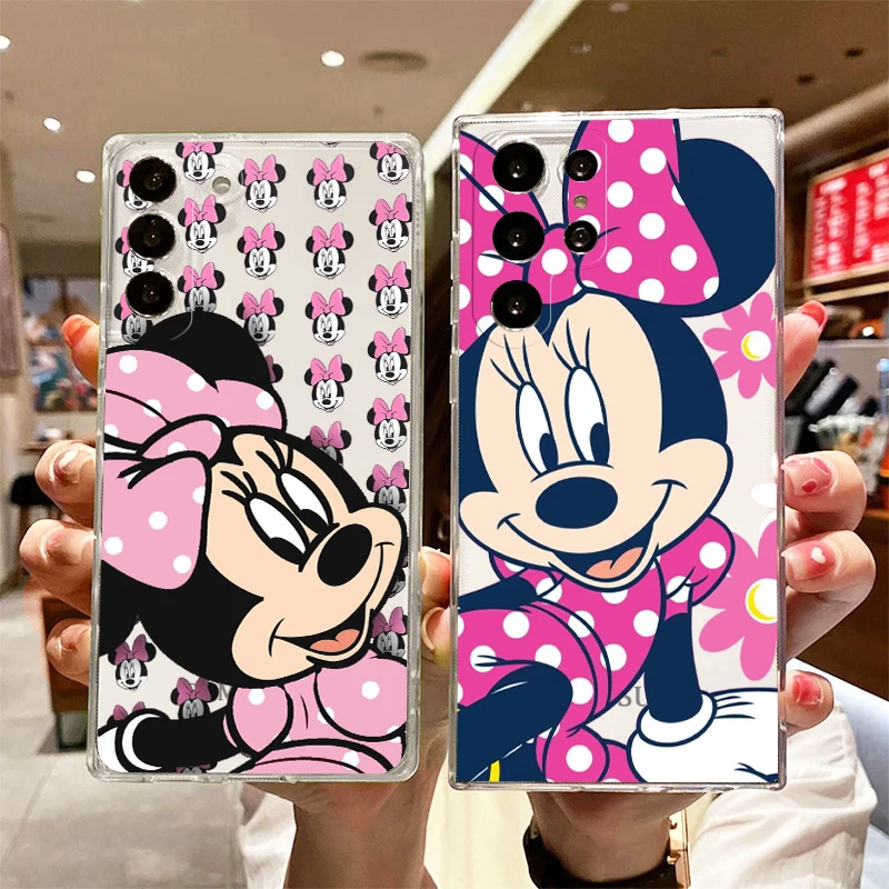 

Couple Minnie Mouse Cool Phone Case For Samsung Galaxy S22 S21 S20 FE Ultra Pro Lite S10 S10E S9 S8 Plus 5G Transparent Cover