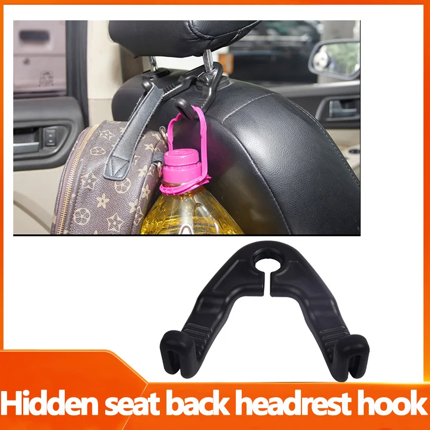 

Hidden seat back headrest hooks 1 pair of car multi-function storage hooks load-bearing 8kg X2521C