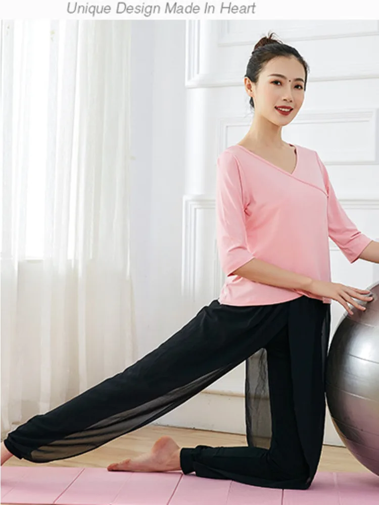 

Костюм для йоги и танца живота, однотонный костюм из 2 предметов для джазовых костюмов, элегантная уличная мода для латинских фламенко, Женс...