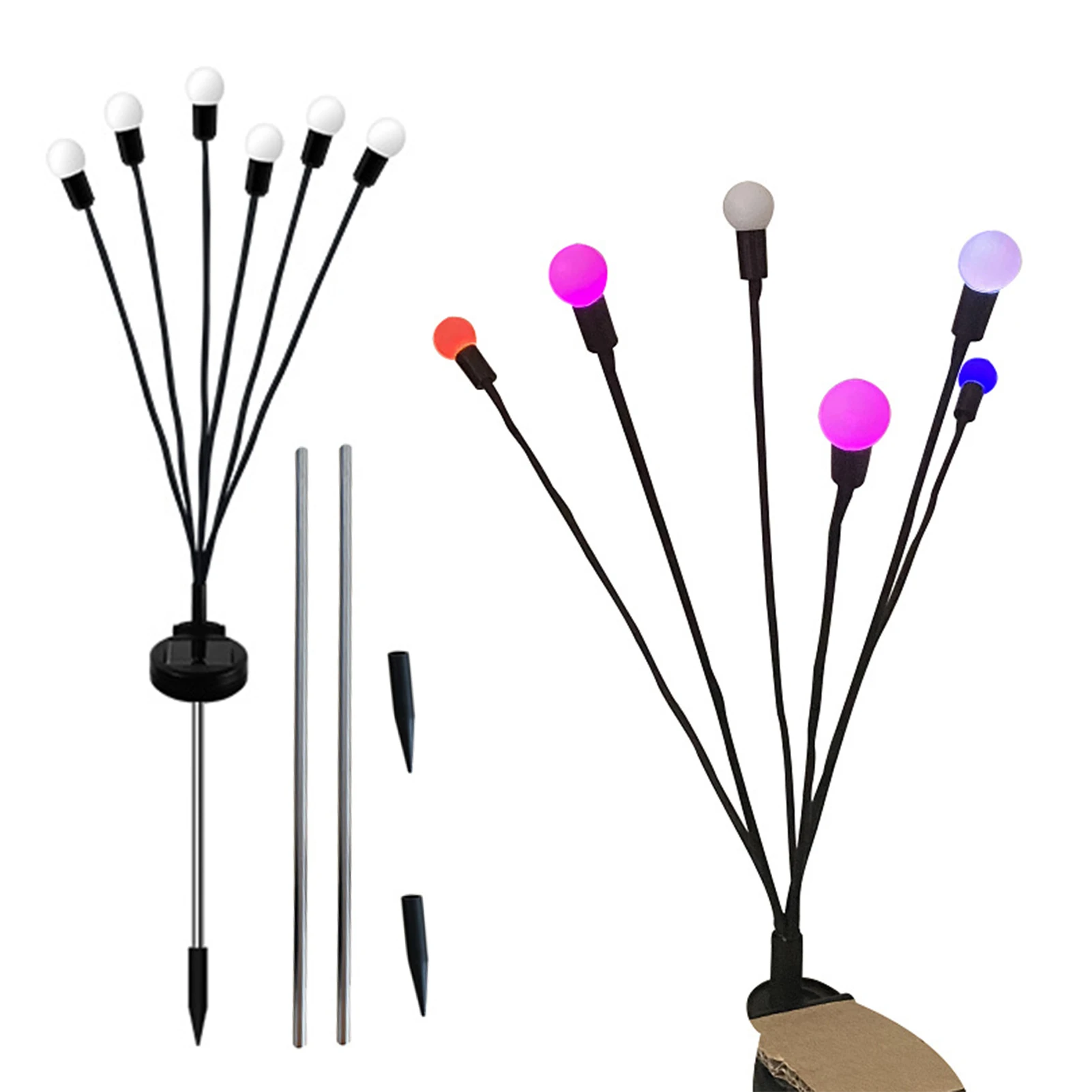 

2 шт./упак. Солнечный газон, ландшафт, светильник, вечеринка, задний двор, тротуар, фейерверк, светлячок, светодиодный наземный штекер, патио