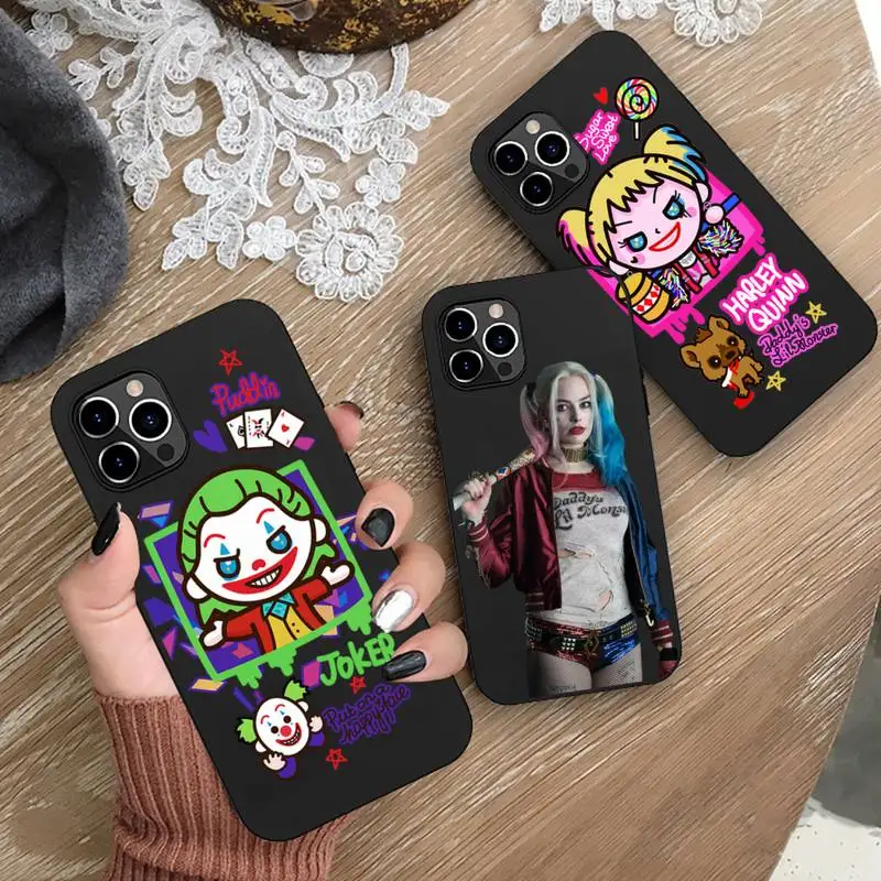 

Harley Quinn Joker Phone Case for iphone 13 12 11 Pro Mini XS MAX 8 7 Plus X SE 2020 XR Silicone Soft cover