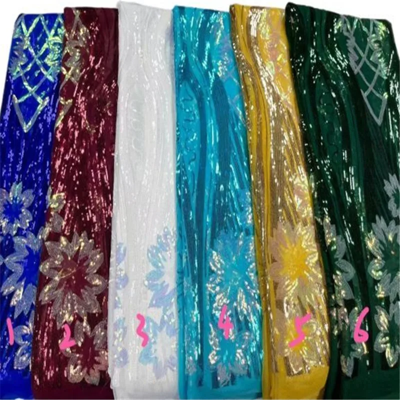 

2023 Green High Quality African Lace Fabric White French Net Embroidery Tulle Lace Fabric For Nigerian Wedding Party Dress