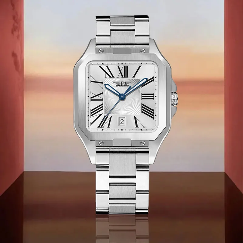 

PINDU Fashion Luxury Top Brand Automatic Mechanical Watch Waterproof Watch Leather Skeleton Dial Men Watches Relogio Masculino