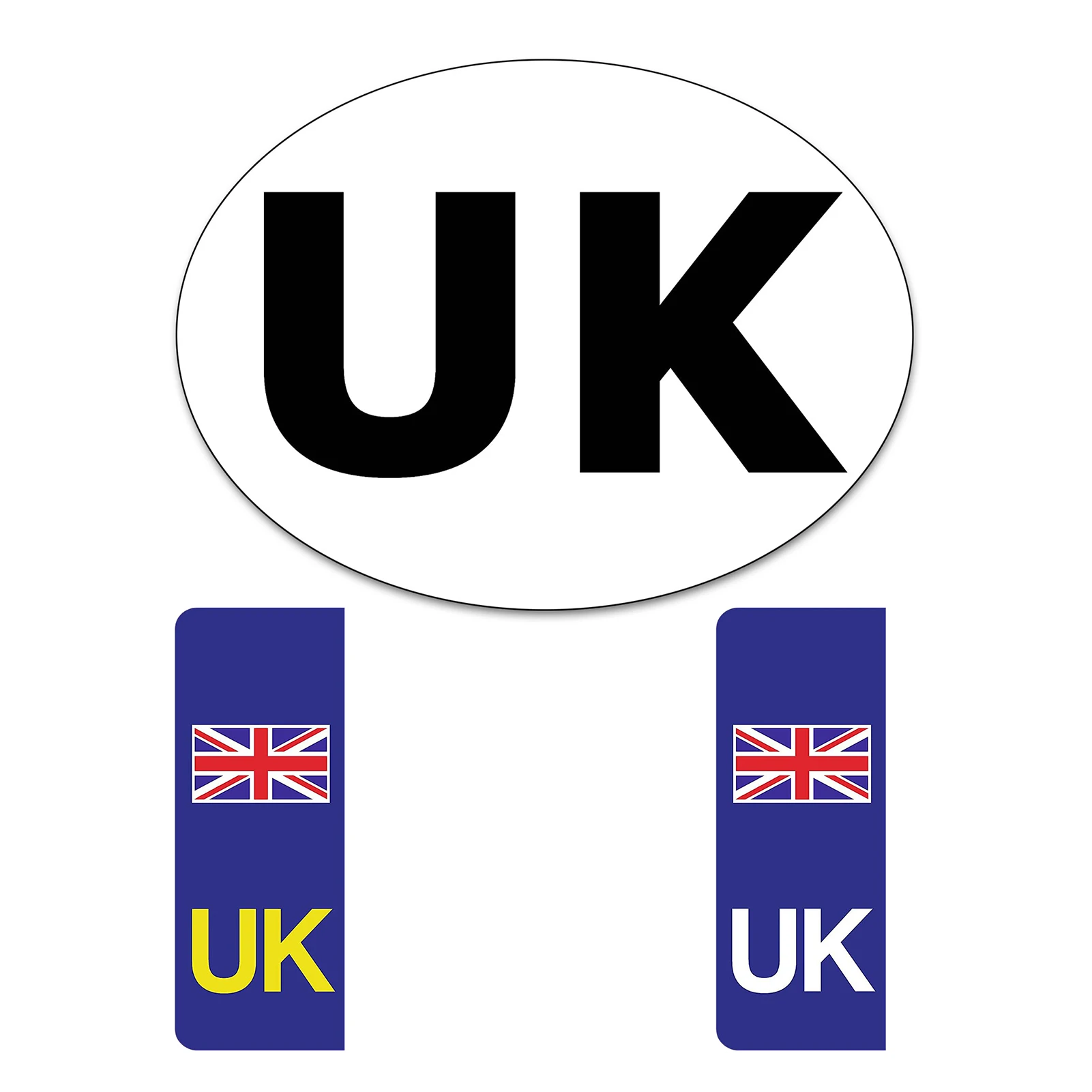 

UK Oval Sticker For Cars Vans Trucks Vinyl Stickers UK Car Number Plate Reflective Self-adhesive UK Sticker For Driving Abroad