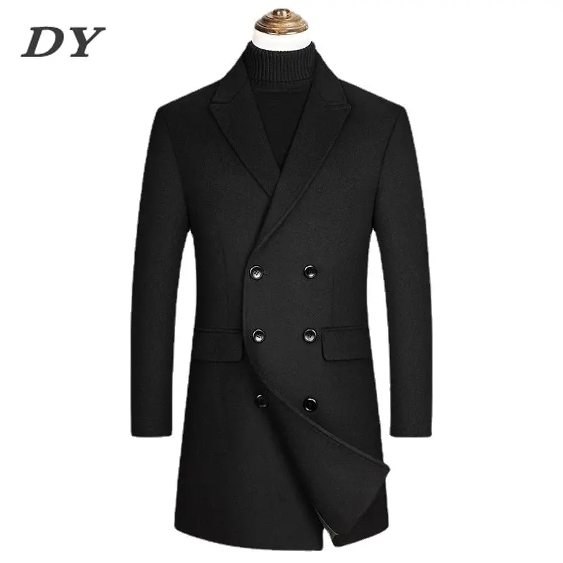 

2022 Men Wool & Blends Casual Business Thickened warmth Long Trench Coat Mens Leisure Overcoat Coats Jackets Winter Cloak Jacket
