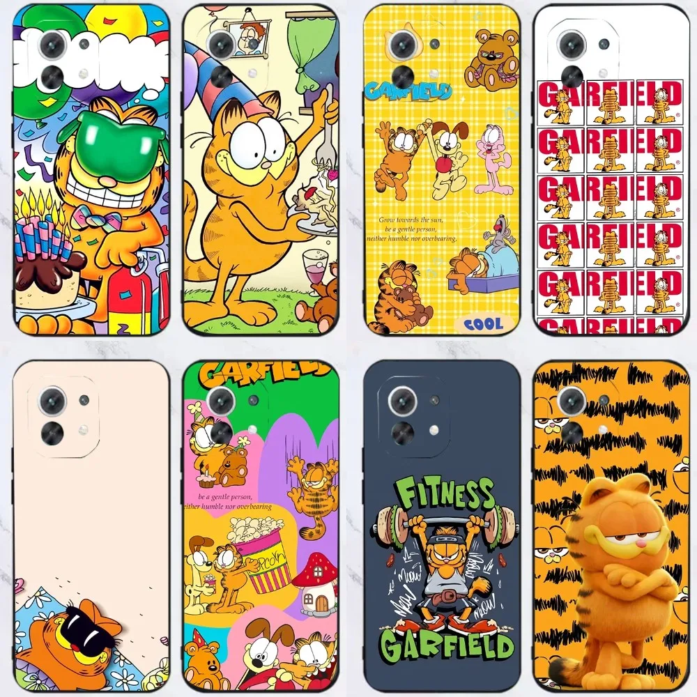 Милый чехол для телефона G-Garfield-Cat Xiaomi 11 Redmi Note 5G 8T 9A 9 10T Note8Pro 12SUltra черный