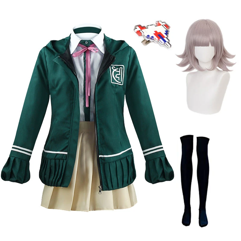

Anime Danganronpa Nanami ChiaKi Cosplay Costume High School Students Uniform Jacket Short Skirt Wig Suit Halloween Costumes