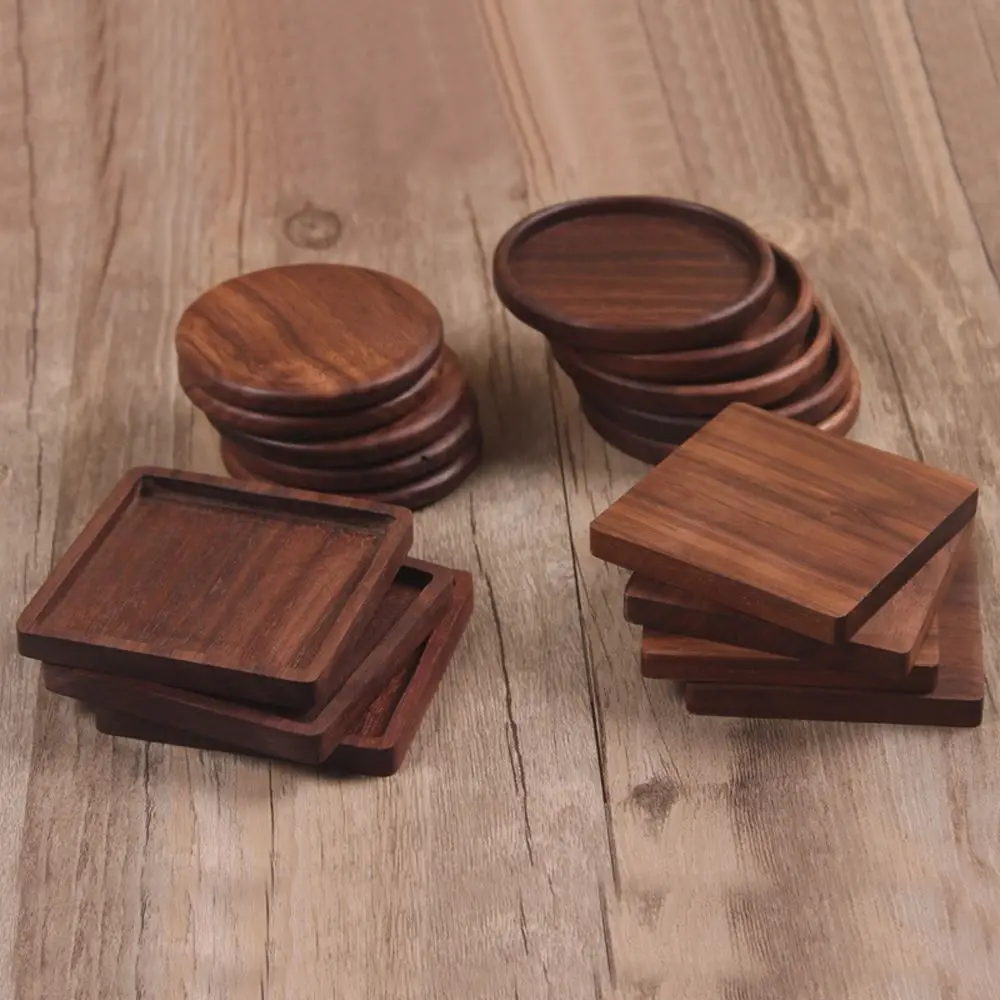 

Wooden Coasters Non-slip Heat Resistant Durable Coffee Square Insulated Wood Placemats Cup Pad Bowl Teacup Mat Table Decor