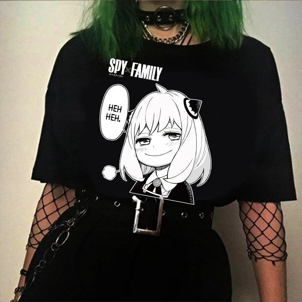 

Женская футболка с принтом Spy X Family Anya, летняя футболка с коротким рукавом в стиле Харадзюку, топы в стиле хип-хоп, одежда