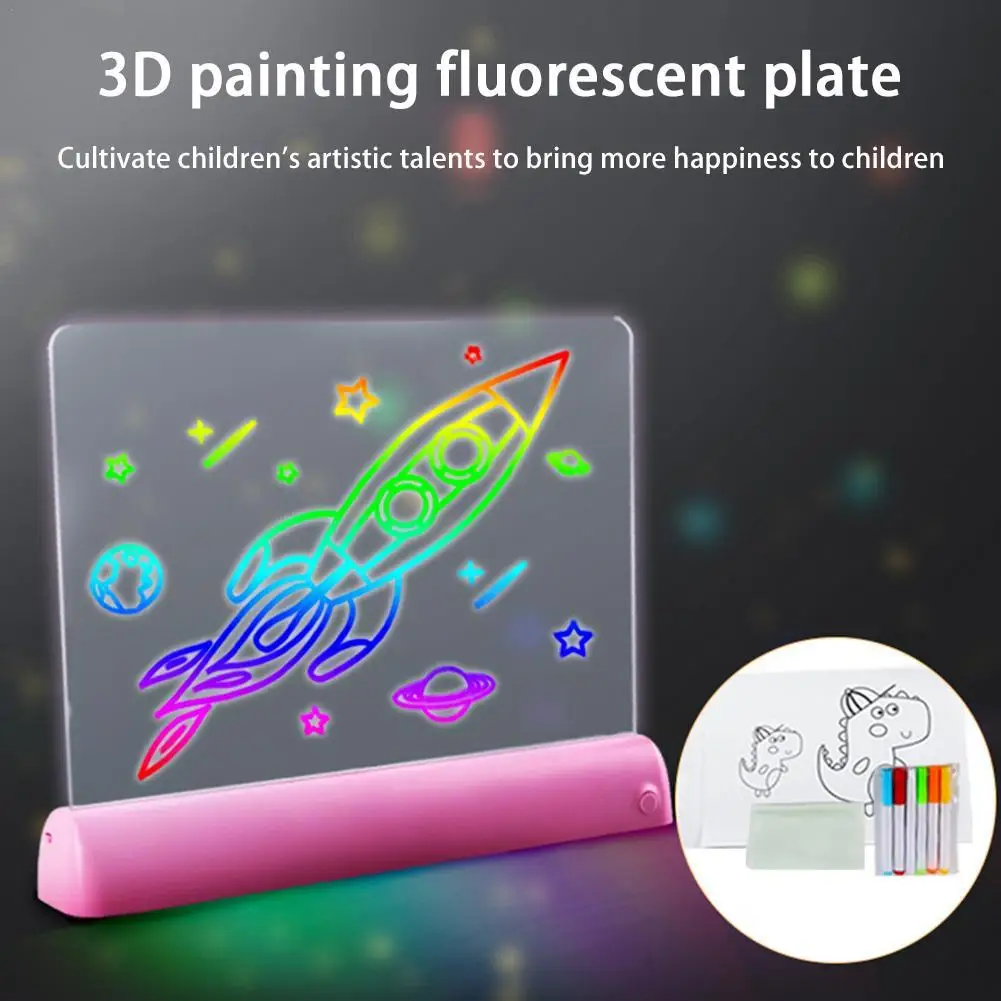 

3D Drawing Board Toys Set Colorful Magic Fluorescent Drawing Board Graffiti Montessori Art Educational Kids Toys Creative Gifts