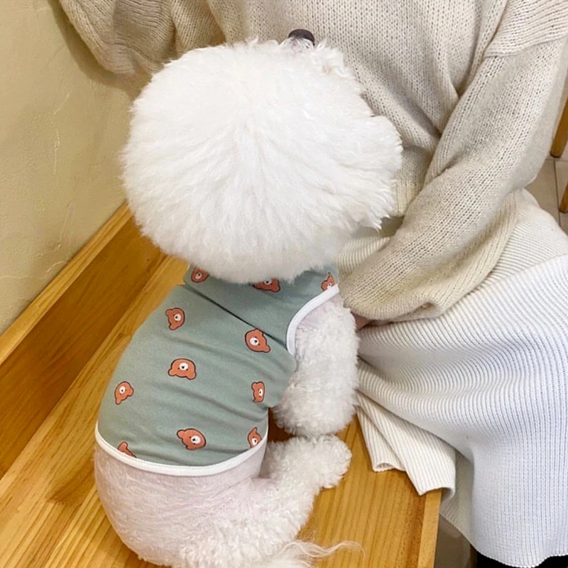 

Женская тонкая дышащая одежда для домашних животных, зеленая жилетка, одежда для маленьких собак, платье для чихуахуа