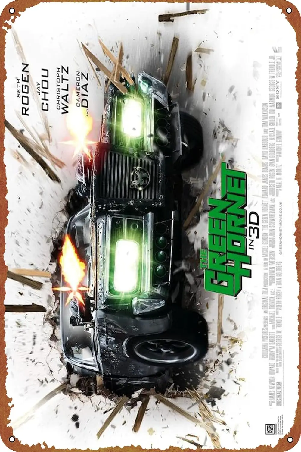 Green Hornet Moe Post ntge Loo Tn Metl Sgn Wll Decorton 812 nches