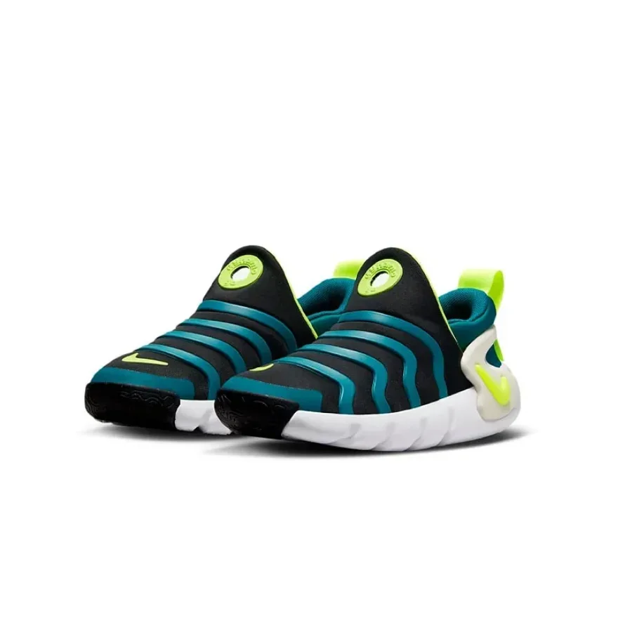 Удобная нескользящая детская повседневная обувь Nike Dynamo Go черно-зеленая для детей