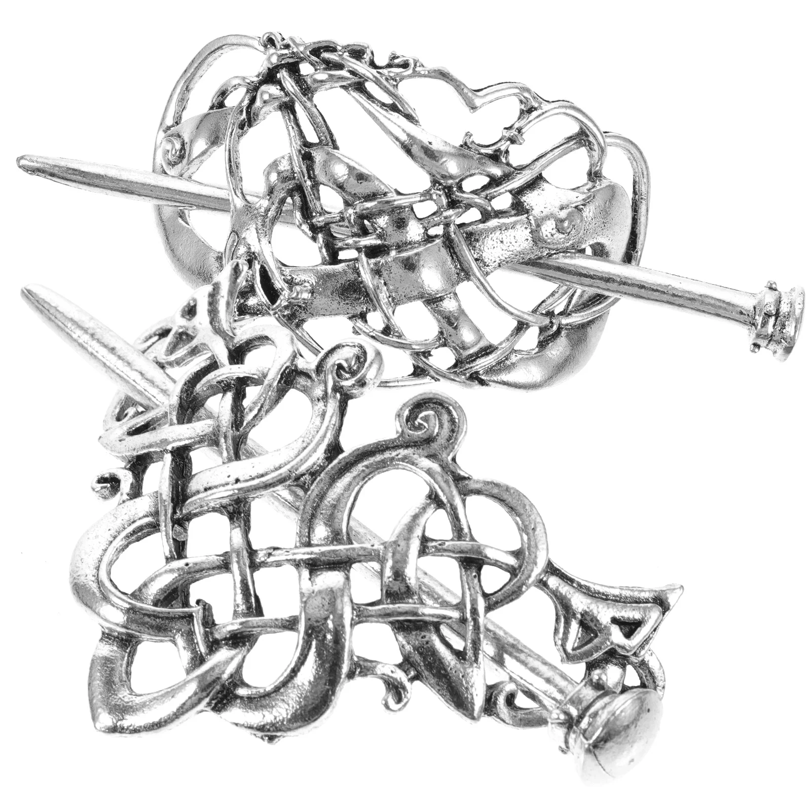 

2 Pcs Knot Hairpins Women Barrette Dreadlock Ponytail Metal Claw Clips Accessories