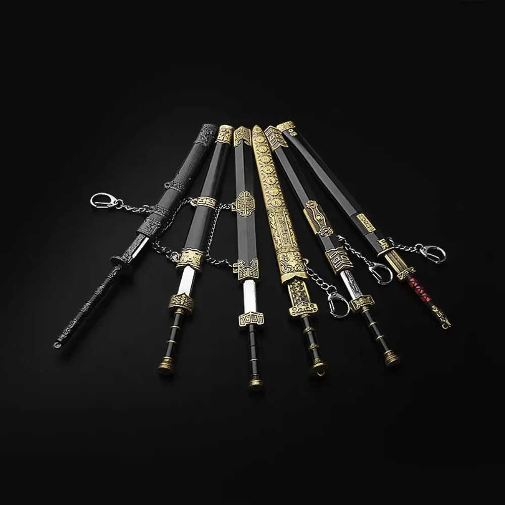 Фото Katana Sword Toys Подвеска Брелок Мини Модель Оружи с Оболочкой Игрушечный Нож Металл Аниме Брелок Орнамент Кошелек Очарование Аксессуары №3