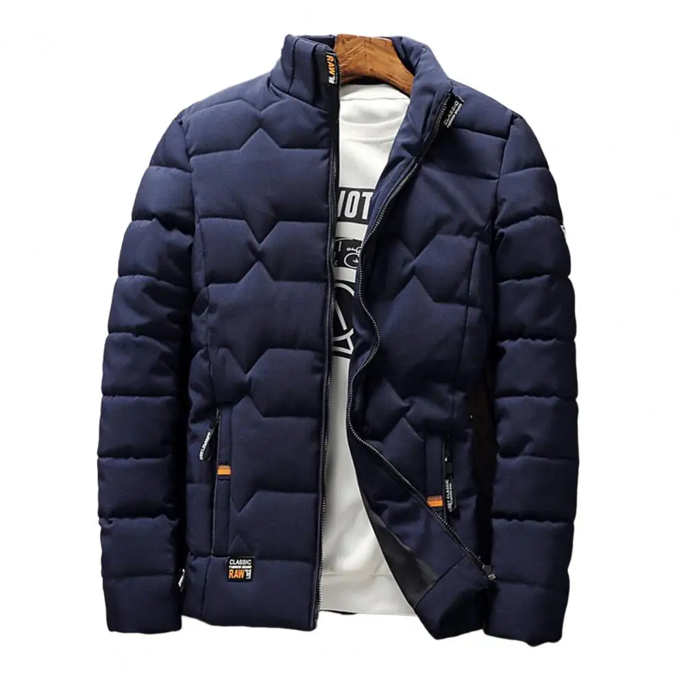 Men Jacket All Match Male Warm Slim Fit Pockets Jacket Overcoat   Men Windbreaker  for Daily Wear