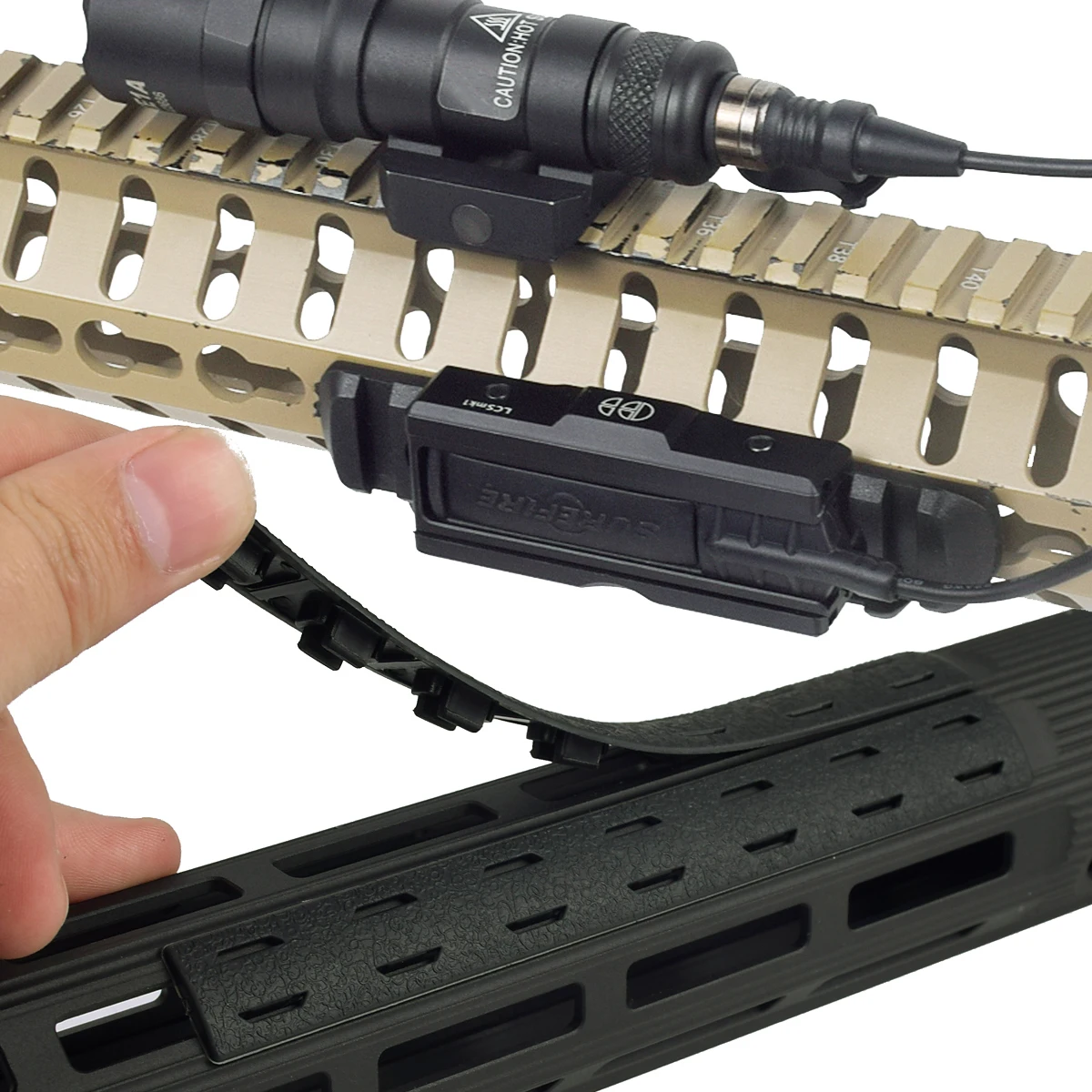 Фото SureFire M300 M600 Mlok Удаленный переключатель давления Монтажные пластины 12 шт. Комплект 5 шт. BCM 5,5 