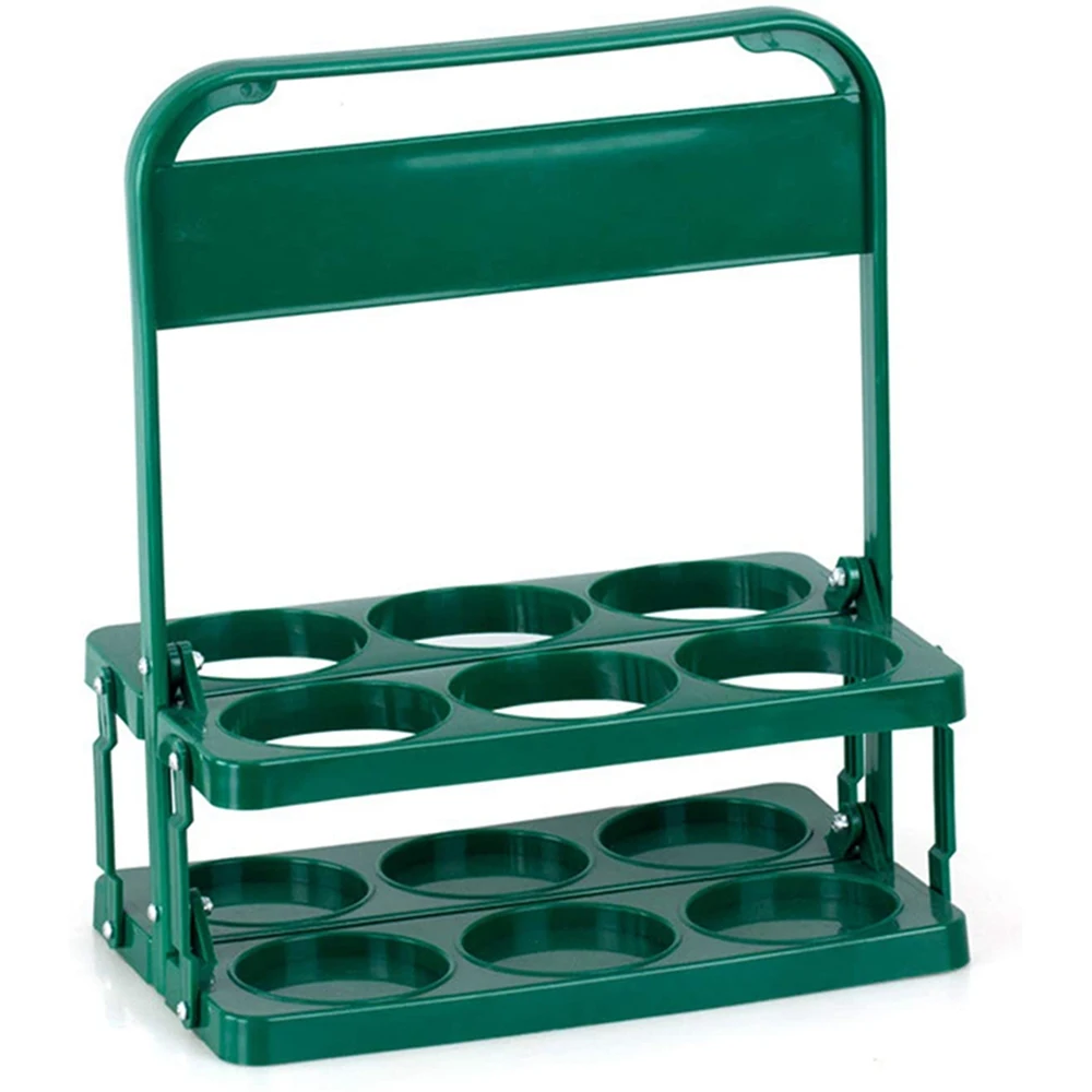 

6 Holes Foldable Bottle Carrier, Portable BBQ Party Beer Jar Holders, Basket for Kitchen Storage and Organisation