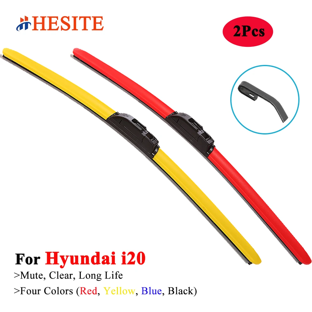 

HESITE Colorful Wiper Blades For Hyundai i20 Hatchback Coupe PB GB IB BC BI 2008 2010 2014 2016 2018 2020 2021 2022 Blue Wipers