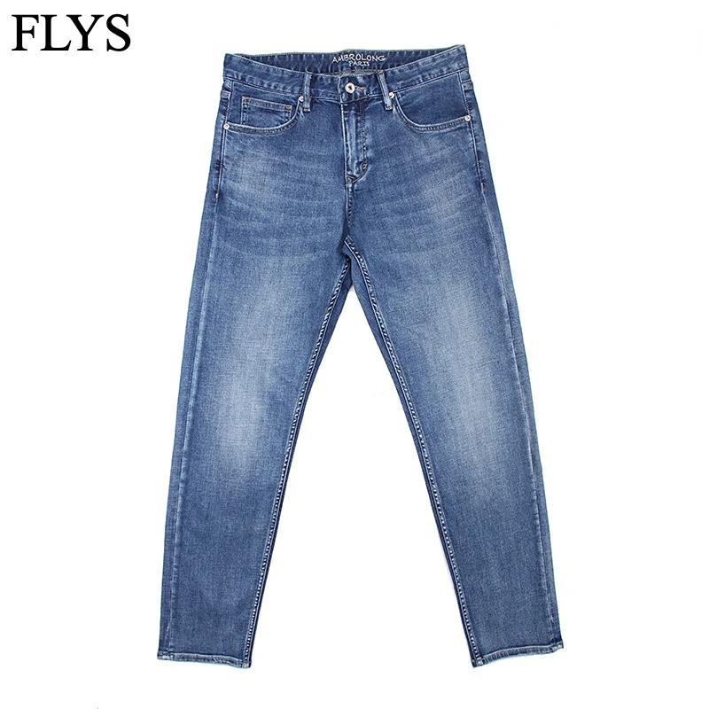 

Spring Summer New Young Jeans Men's Thin Super Soft High Cotton High Elastic Loose Straight High-End Trousers