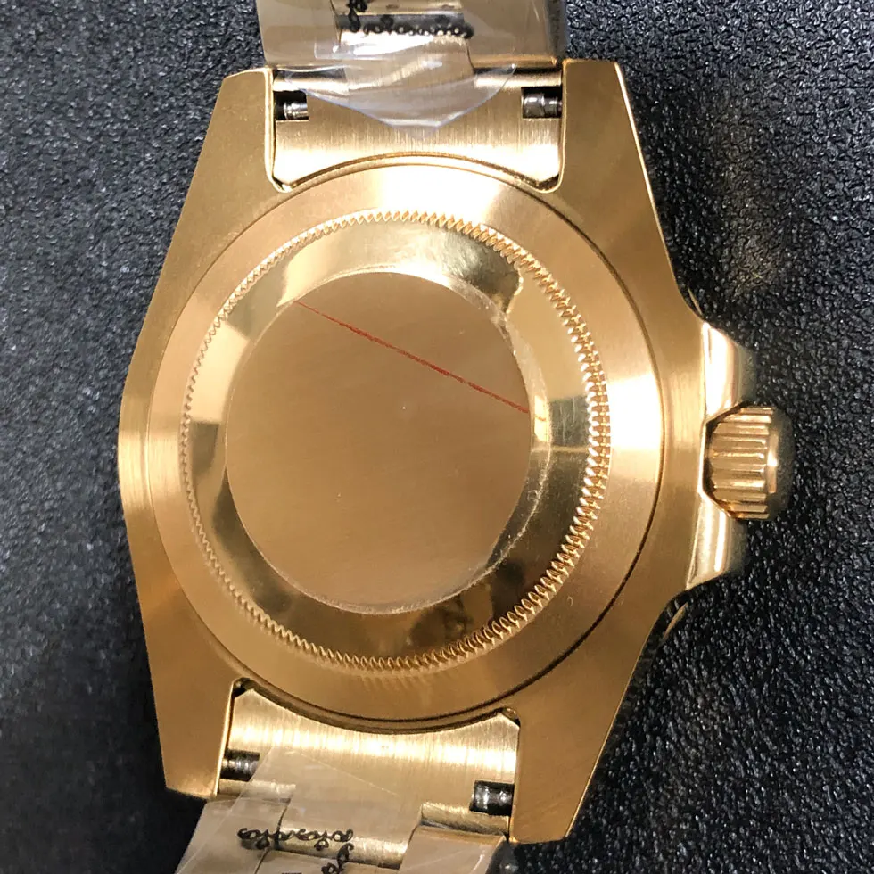 40mm Watch Case PVD Gold  Fine Steel Case Sapphire Glass Suitable for NH35 NH36 Movement