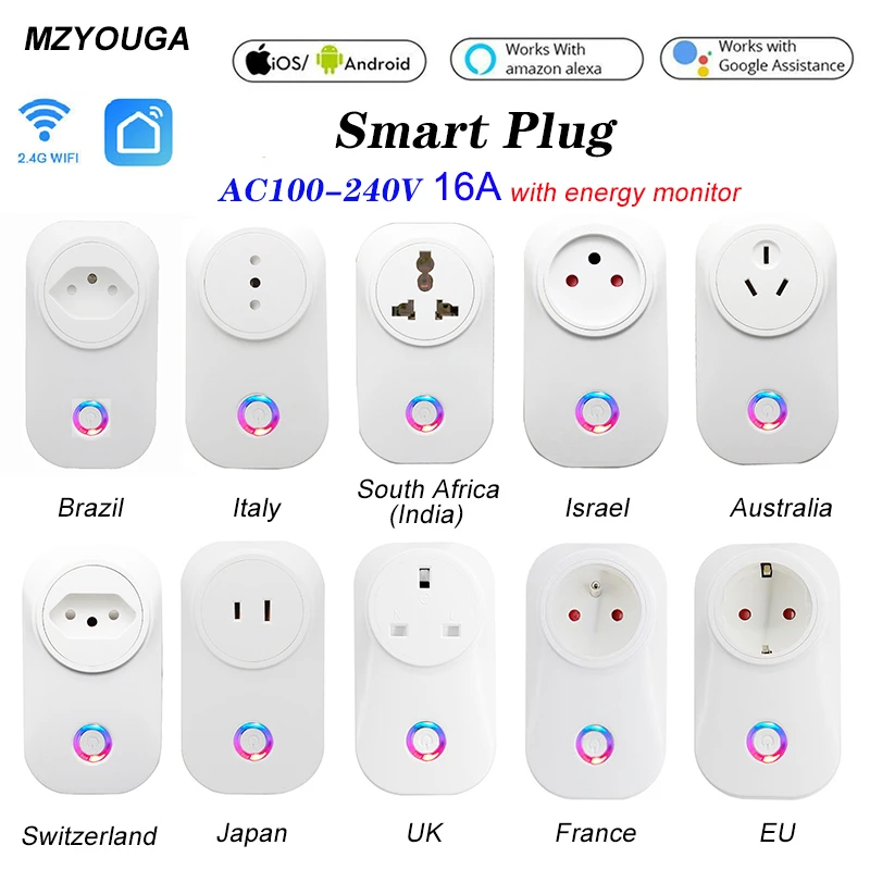 Смарт-розетка 16A с поддержкой Wi-Fi и управлением через приложение
