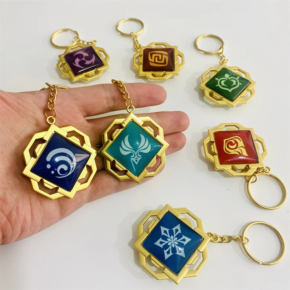 

Game Keychain Genshin Impact Vision Element Eye of God for Men Car Key Chain Lovely Women Accessories Bag Pendant Keyring Gifts
