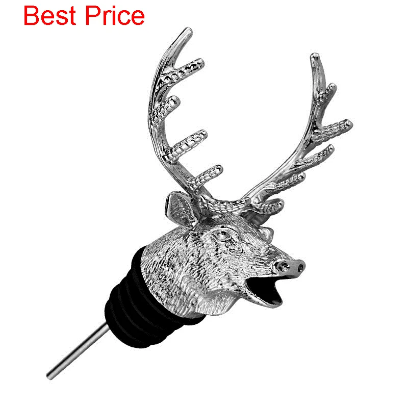 

20pcs/lot Deer Head Wine Stopper Wine Server Wine Bottle Cork Pourer Stopper Deer Stag Wine Pourer Aerator Wholesale