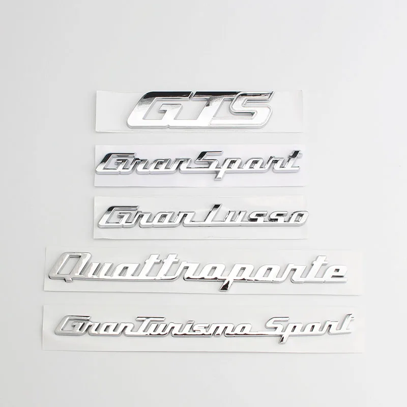 

Emblem Car Fender Badge Trunk Decal 3D ABS Chrome Logo GTS Gransport Quattroporte For Maserati GTS Gransport Stikcer Accessories