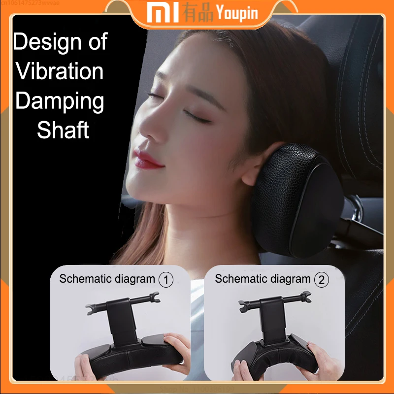 

Xiaomi Car Neck Pillow Headrest Pillows PU Leather Memory Cotton Auto Neck Rest Cushion Pad for Travel Comfortable Neck Headrest