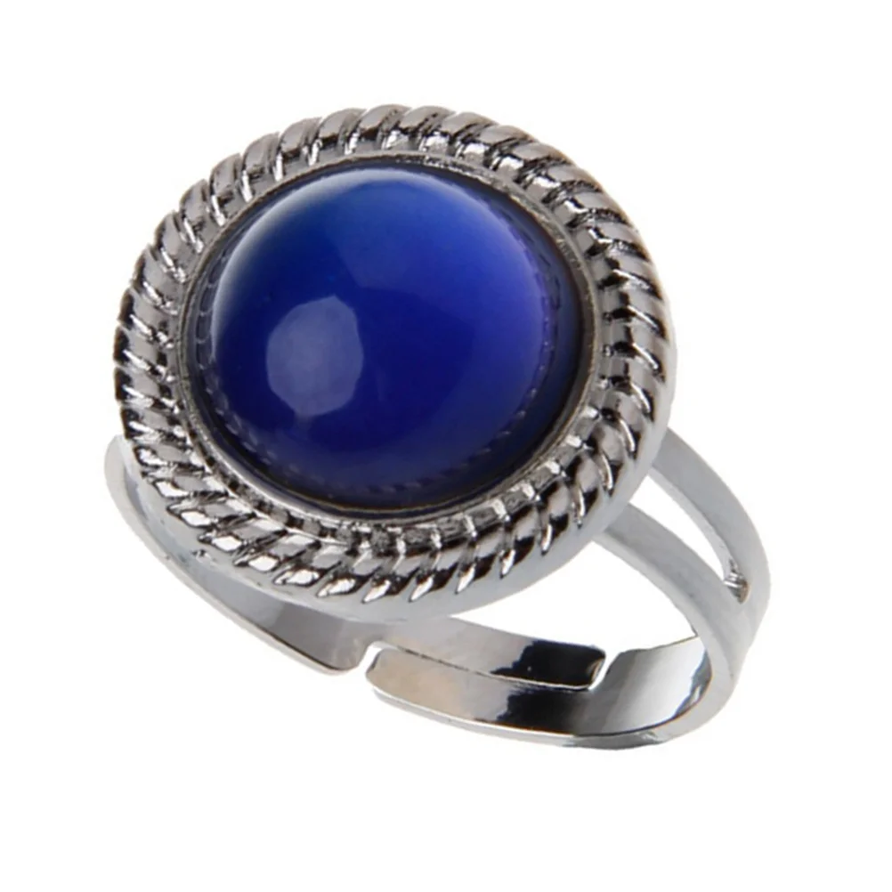 

Ring Mood Finger Rings Jewelry Gemstone Adjustable Color Changing Alloy Moonstone Emotion Women Statement Hand Feeling
