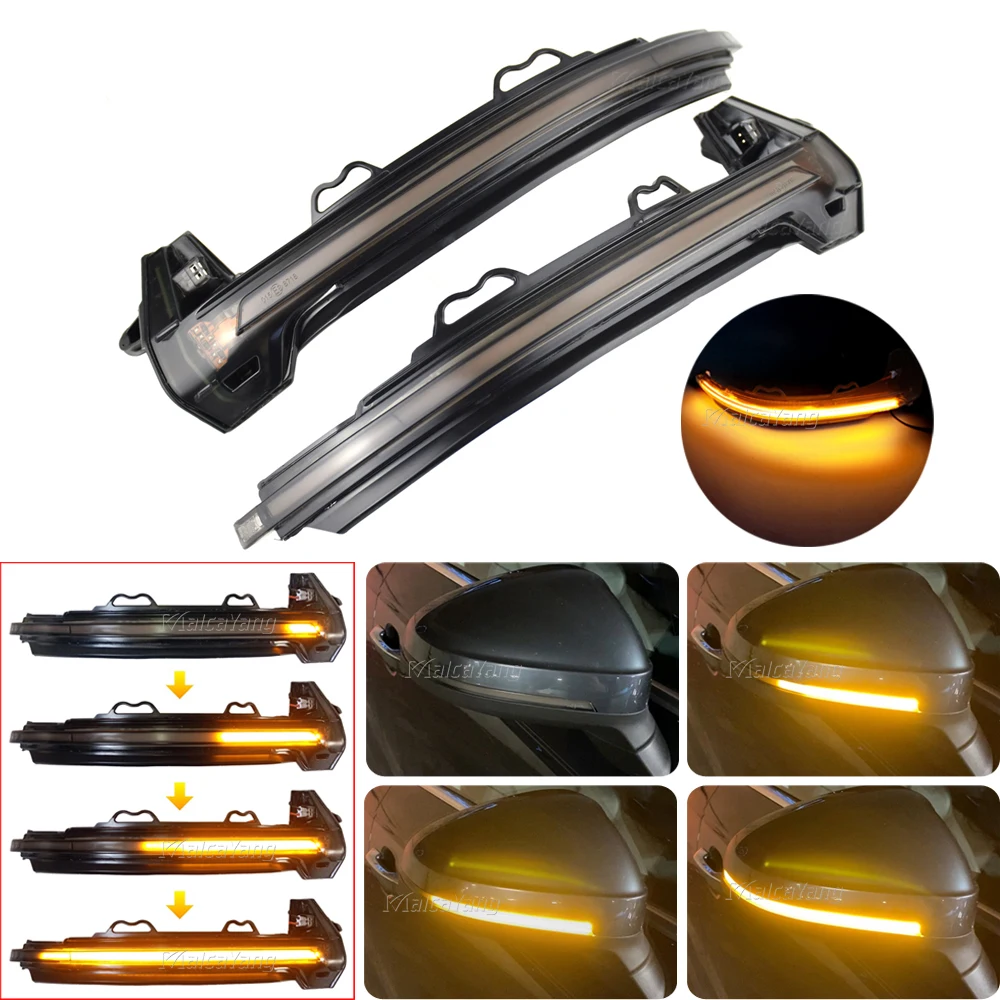

2x LED Side Wing Scroll Dynamic Blinker Turn Signal Light Rearview Mirror Indicator For Audi A4 A5 B9 S4 S5 RS5 2017 2018 2019