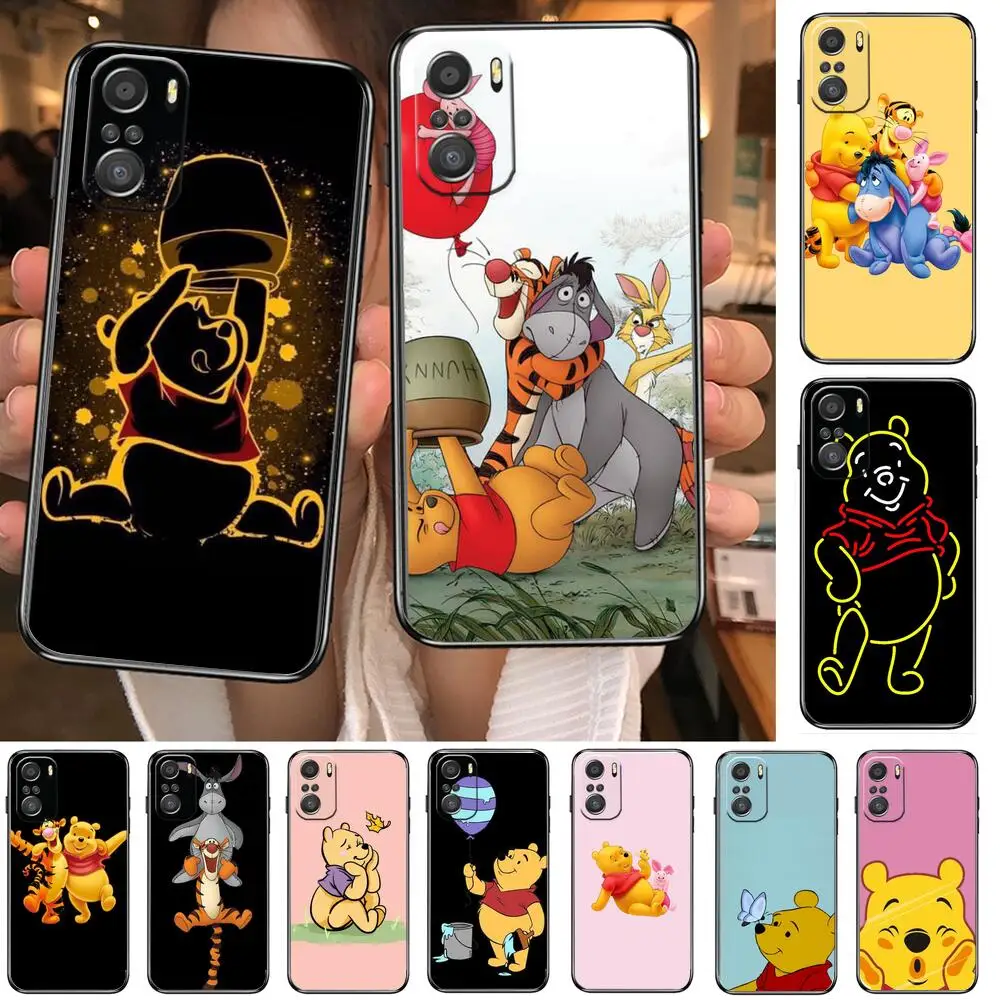 

Disney Winnie the Pooh Phone Case For xiaomi mi 11 Lite pro Ultra 10s 9 8 MIX 4 FOLD 10T 5g Black Cover Silicone Back Prett