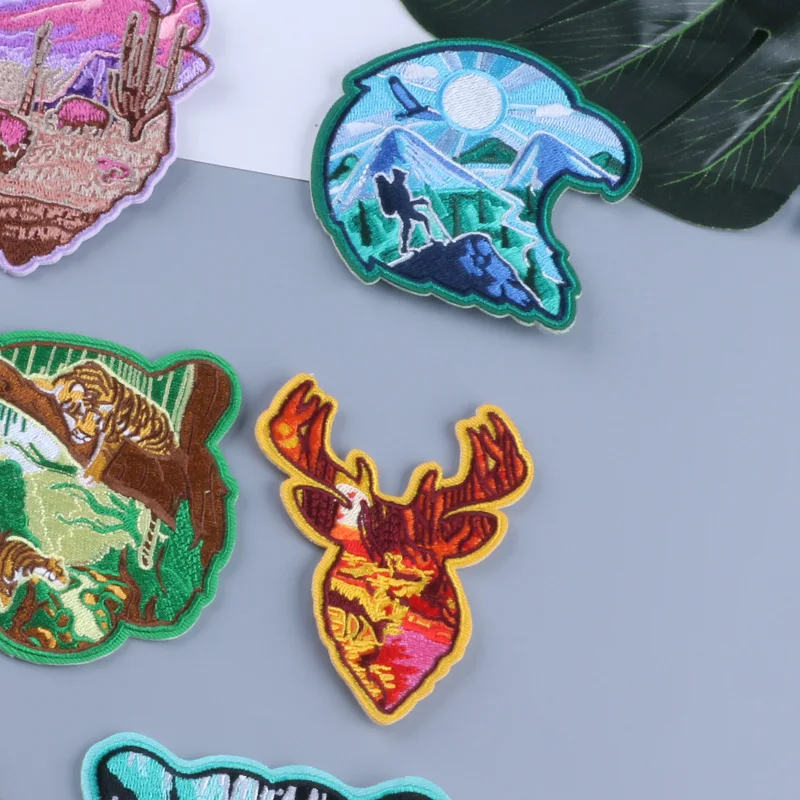 Нашивка с вышивкой тигра Льва медведя |