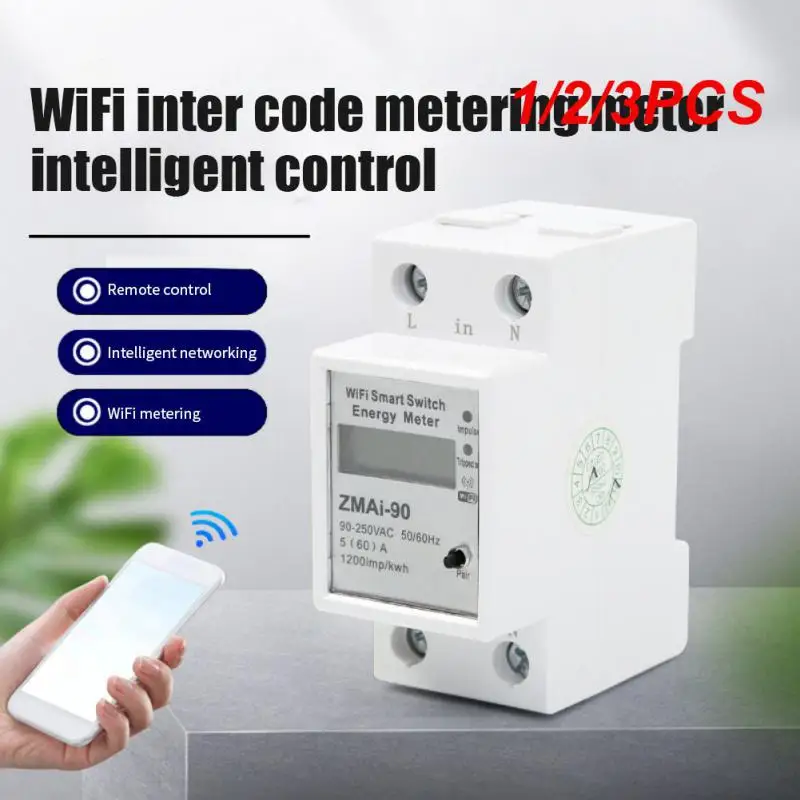 

1/2/3PCS Tuya Single Phase Din Rail Wifi Smart Energy Meter Power Consumption Kwh Meter Wattmeter Support Smartlife Alexa