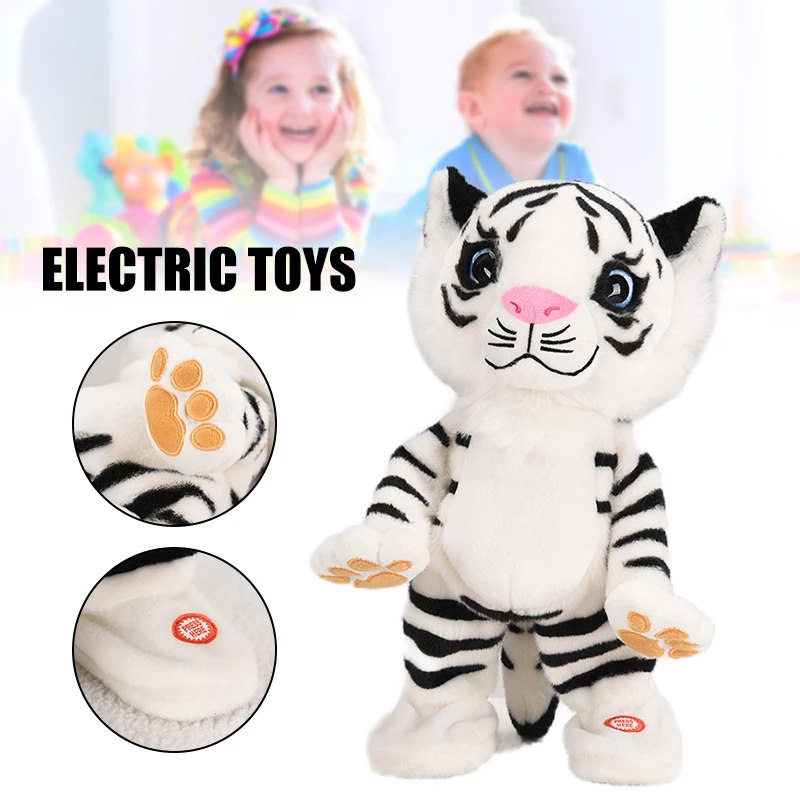 Dancing Robot Tiger Toy Singing Song Electronic Plush Animal Doll with Shaking Dancing Robot Tiger Toy BM88