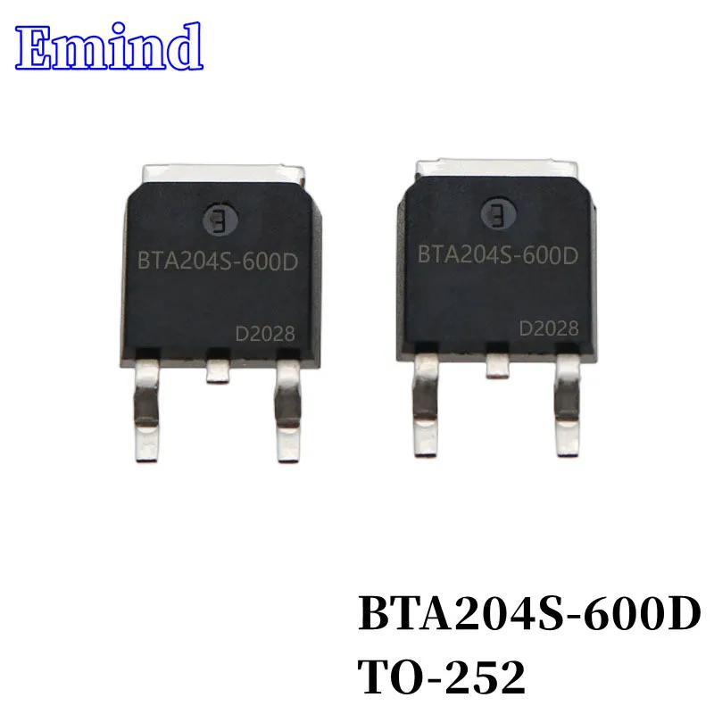 

50/100/200/500/1000Pcs BTA204S-600D Triac 4A/600V TO-252 BTA204S SMD Thyristor Large Chip