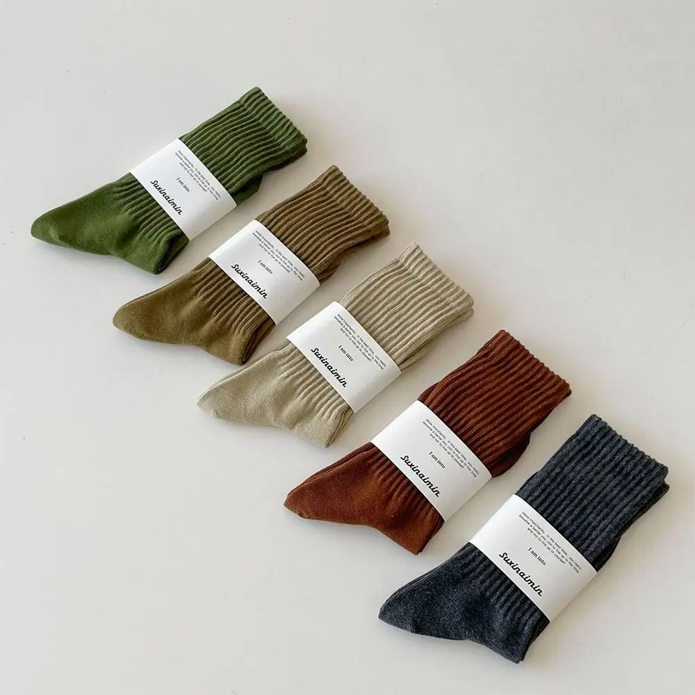 

Вязаные парные длинные носки, повседневные носки средней длины, дышащие хлопковые высокие носки с рукавом для сапог, Осень-зима