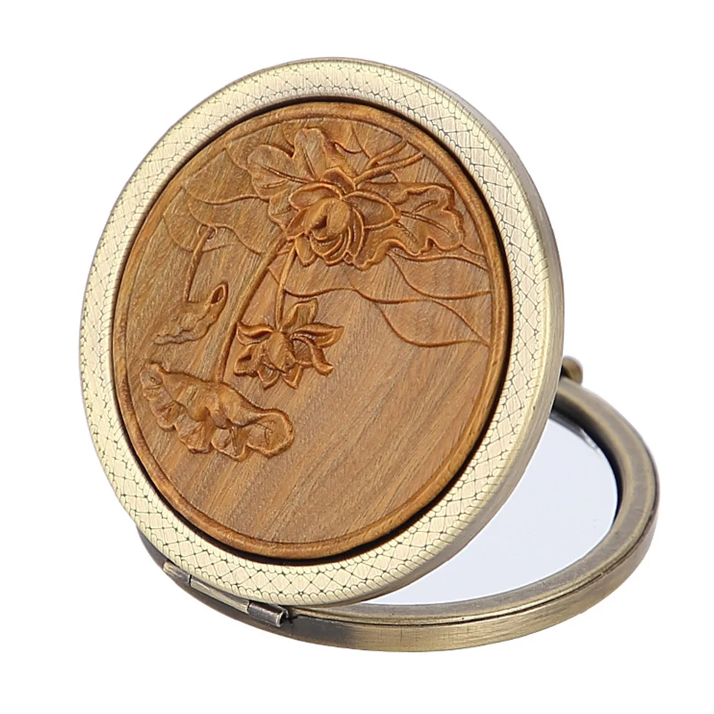 

Mirror Compact Makeup Purse Folding Pocket Female Travel Handbag Magnifying Tool Handheld Metal Size Portabl Foldable Face