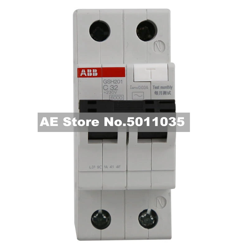 

10105181 ABB GSH200 electronic residual current protector with overcurrent protection; GSH201 AC-C32/0.03