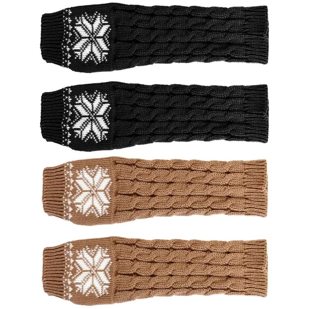 

Arm Sleeves Warmers Gloves Wintercoversfingerless Warm Comfortable Sleeve Christmas Supplies Cycling Half Supple Finger
