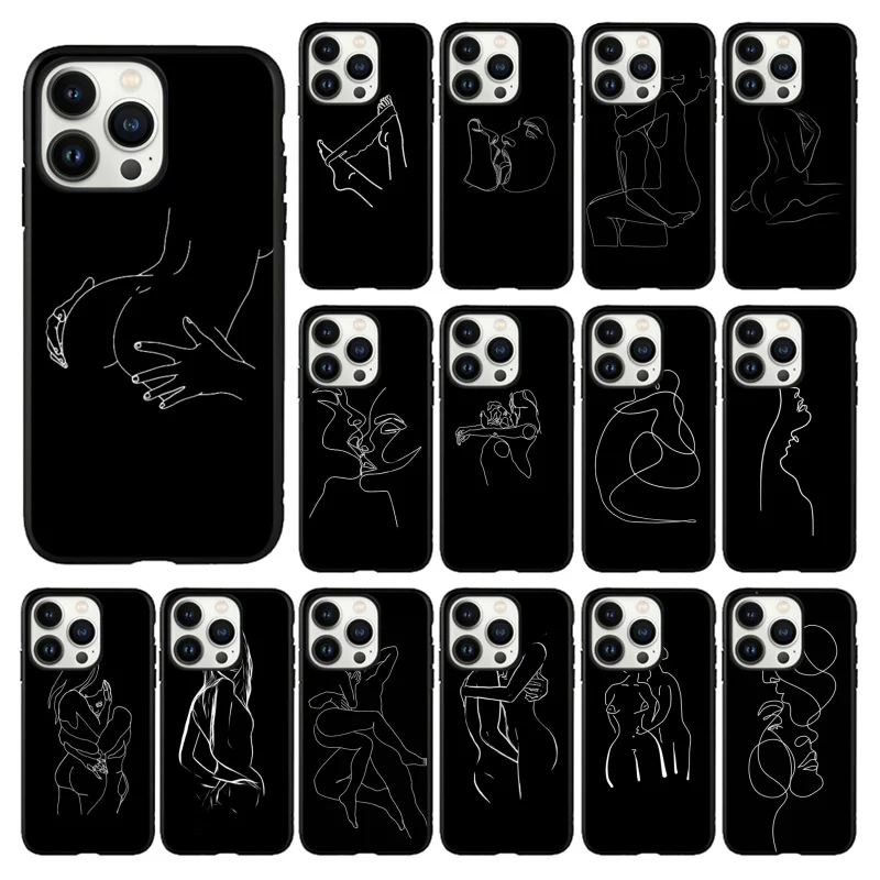 

Love Line Art Drawing Phone Case For iphone 13 12 11 Pro Max Case For iphone 13 Pro XS MAX X XR SE2 8 7 Plus case